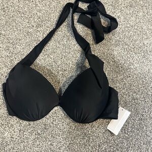 Black Halter Bikini Top Push Up